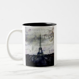 Strukturiertes Paris im Lavendel Zweifarbige Tasse
