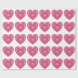 Strukturiertes Rosa Herz   Abstrakte geometrische  Geschenkpapier
