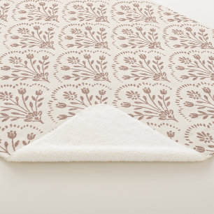 Strukturiertes warmbraunes Blumen-Schuppenmuster Sherpadecke
