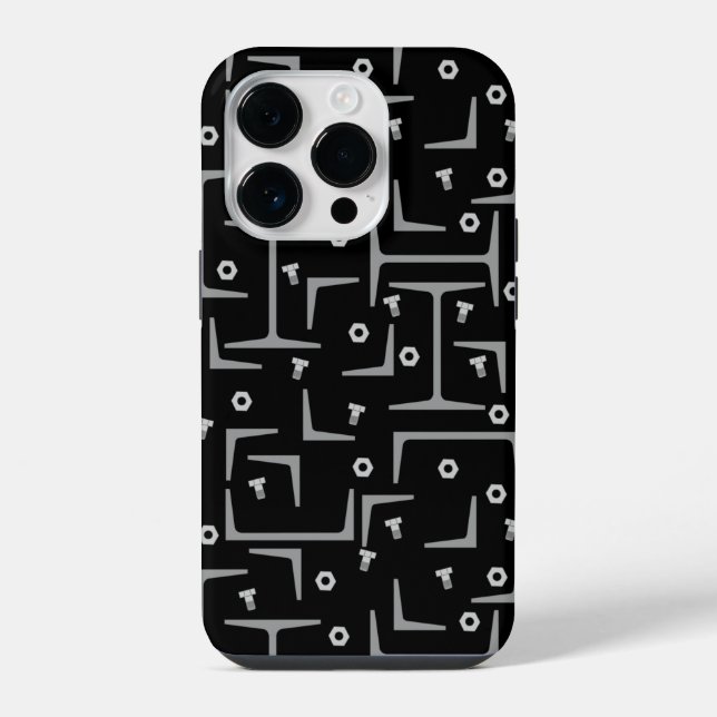 Strukturstahlmuster iPhone 14 Pro Hülle (Rückseite)