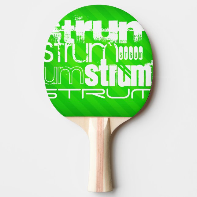 Strum; Neon Green Stripes Tischtennis Schläger (Vorderseite)