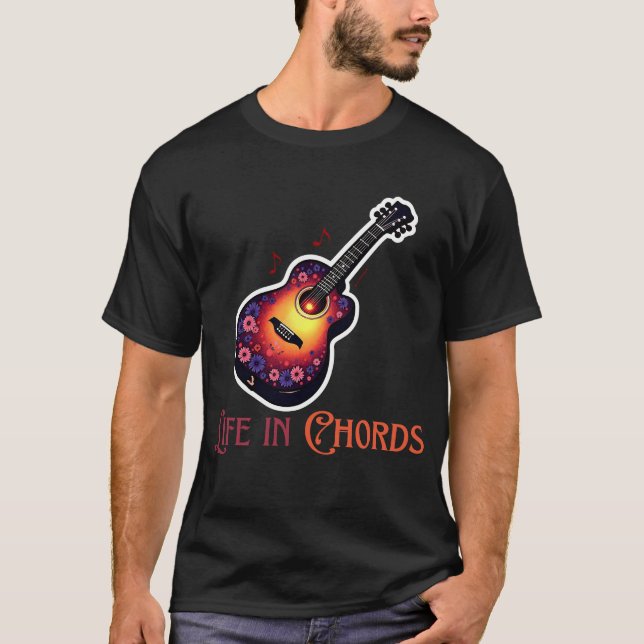 Strumming Vibes: Gitarre Inspiriert T - Shirt Coll (Vorderseite)