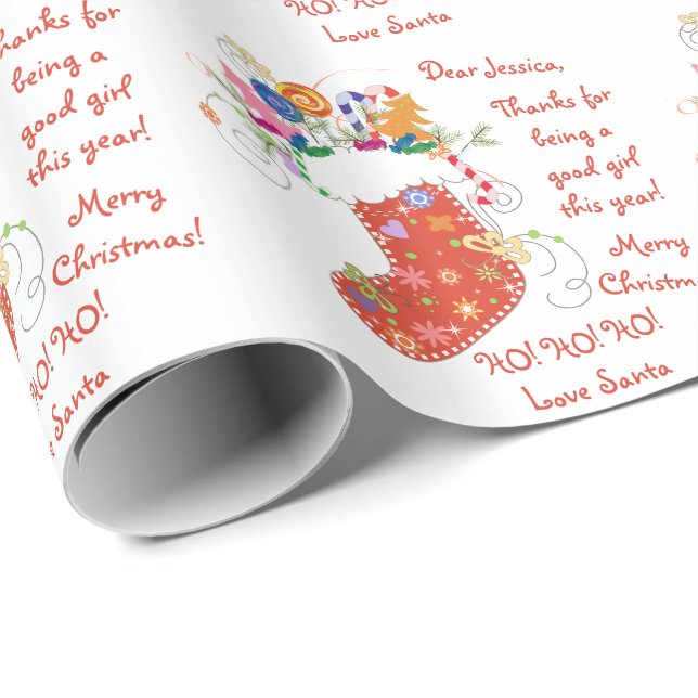 Strumpf Brief von Weihnachten Weihnachten Geschenkpapier (Rolleneckpunkt)