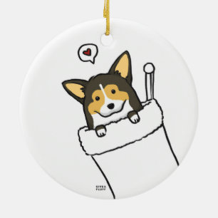 Strumpf Corgs Keramik Ornament