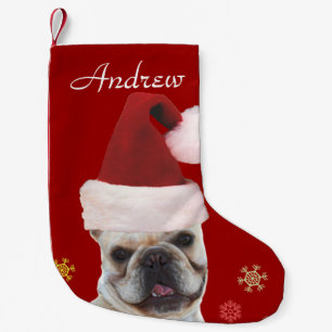 Strumpf der Weihnachtsfranzösischen Bulldogge Kleiner Weihnachtsstrumpf