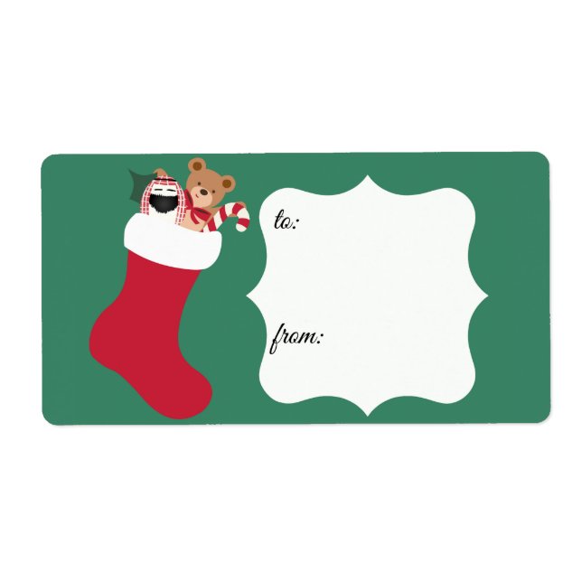 Strumpf Ei zu und von Geschenketiketten (Vorne)