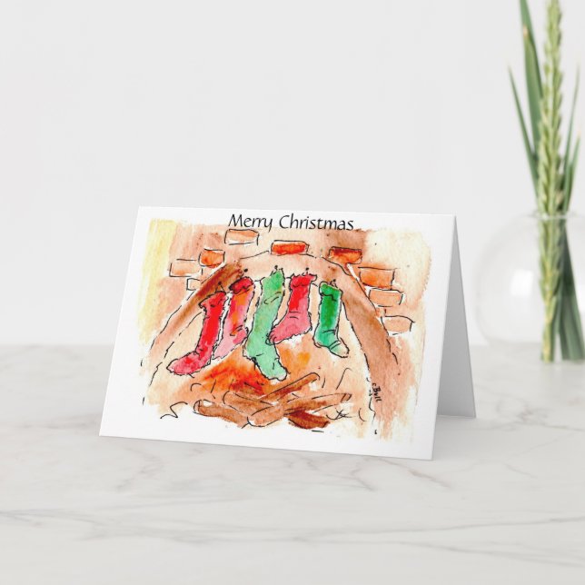 Strumpf Fireplace Frohe Weihnachten Weihnachten We (Vorderseite)