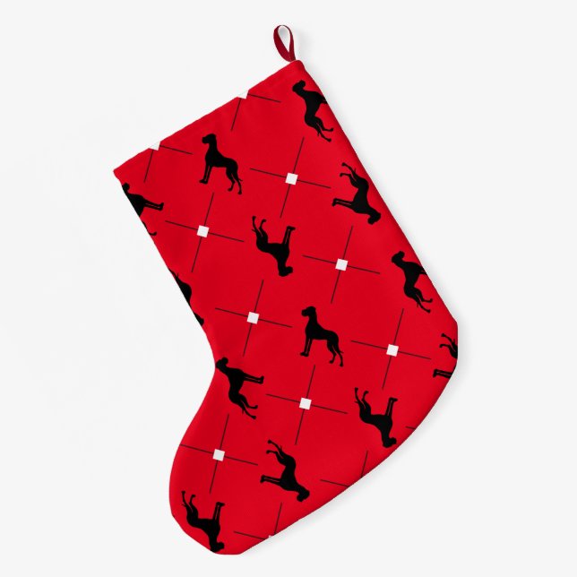 Strumpf Great Dane Pattern Großer Weihnachtsstrumpf (Rückseite (Hängend))
