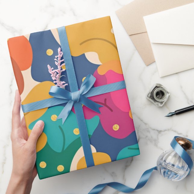 Strumpf Halloween-Herbstlaube Nahtloses Muster Geschenkpapier (Schenken)