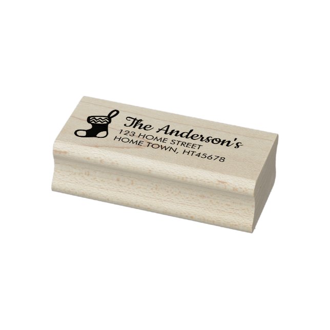 Strumpf Holiday Name Rücksendeadresse Gummistempel (Stempel)