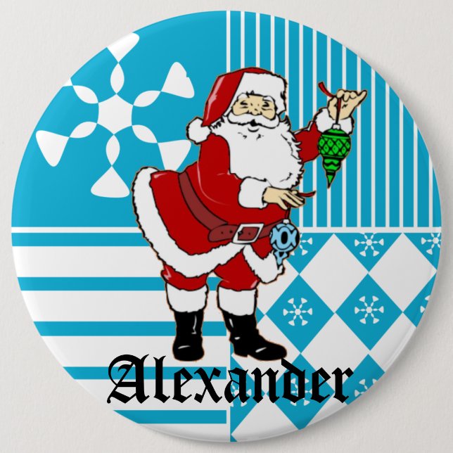 Strumpf-Namen-Umbau-Knöpfe Weihnachtsmanns Button (Vorderseite)