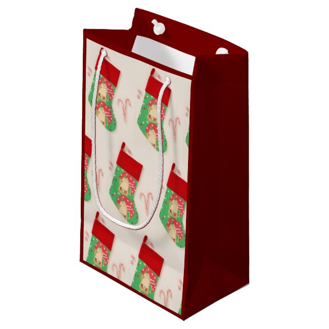 Strumpf Papiertaschen Kleine Geschenktüte (Vorderseite Schrägansicht)