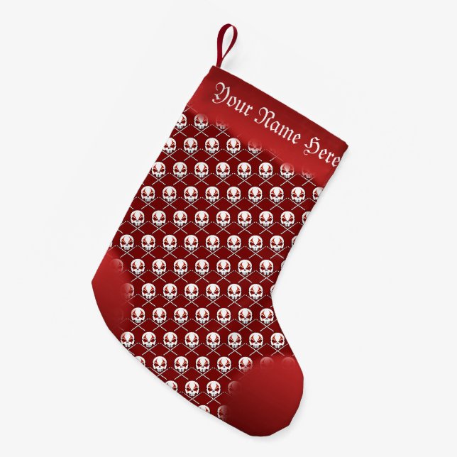 Strumpf-Rock & Roll Drummer für Schwermetalle Kleiner Weihnachtsstrumpf (Vorderansicht (hängend))