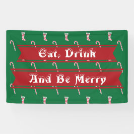 Strumpf und Candy Cane Muster Banner