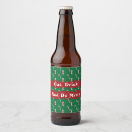 Strumpf und Candy Cane Muster Bierflaschenetikett