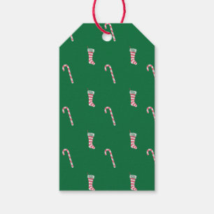 Strumpf und Candy Cane Muster Geschenkanhänger