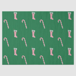 Strumpf und Candy Cane Muster Seidenpapier