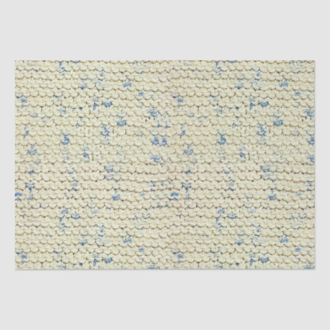 Strumpfband-Stich-Strick-Muster-blauer/natürlicher Seidenpapier (Vorderseite)
