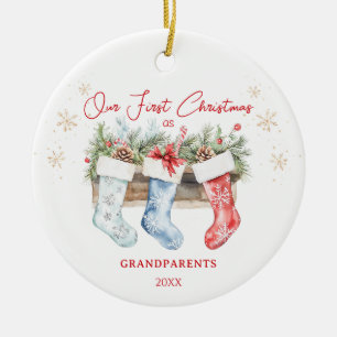 Strümpfe Großeltern 1. Weihnachten Keramik Ornament