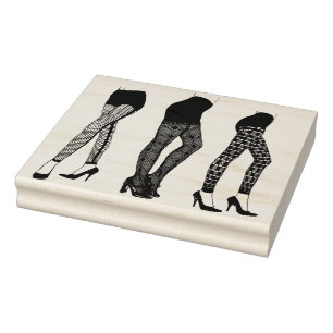 Strümpfe mit hohen Heels und Lace-Fischen Gummistempel