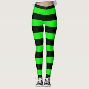 Strümpfe mit schwarzen und grünen Streifen Leggings