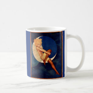 Strumpfwaren und schöne Frauen auf dem Mond der 19 Kaffeetasse