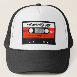 Strumstick Mixtape Retro Red Vintag Cassette Truckerkappe