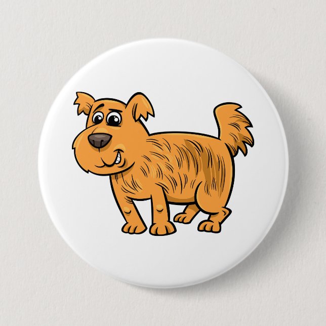 Struppiger orangefarbener Welpe Button (Vorderseite)