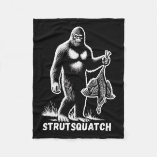 Strutsquatch Bigfoot Sasquatch Funny Jugend Türkei Fleecedecke
