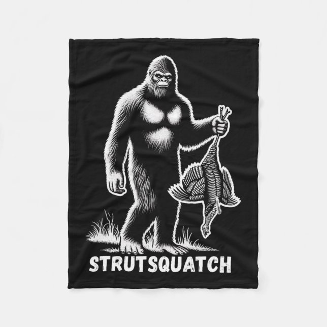 Strutsquatch Bigfoot Sasquatch Funny Jugend Türkei Fleecedecke (Vorderseite)