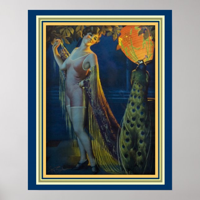 "Strutting Peacock" Pressler Art Déco 16 x 20 (Devant)