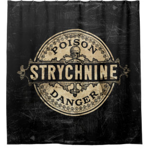 Strychnin Vintag Style Poison Label Duschvorhang