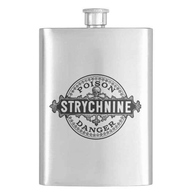 Strychnin Vintag Style Poison Label Flachmann (Vorderseite)