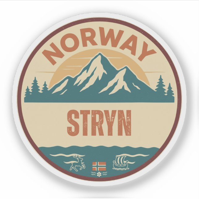 Stryn, Norge Norwegen Aufkleber (Vorderseite)