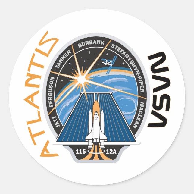 STS 115 Atlantis Runder Aufkleber (Vorderseite)