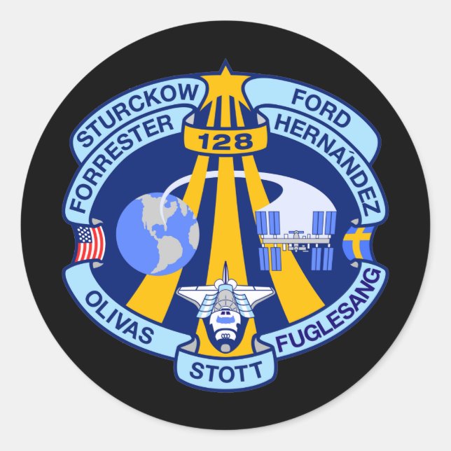 STS-128 RUNDER AUFKLEBER (Vorderseite)