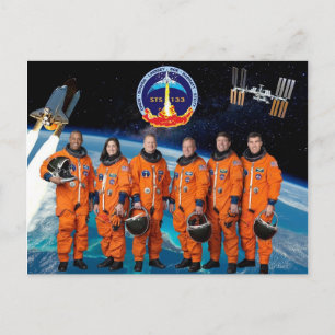 STS 133 CREW POSTKARTE