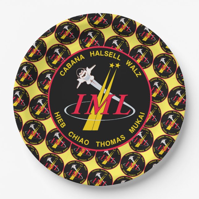 STS-65 Dienstsinsignien Pappteller (Vorderseite)
