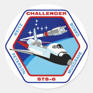 STS-6-INSIGNIA RUNDER AUFKLEBER