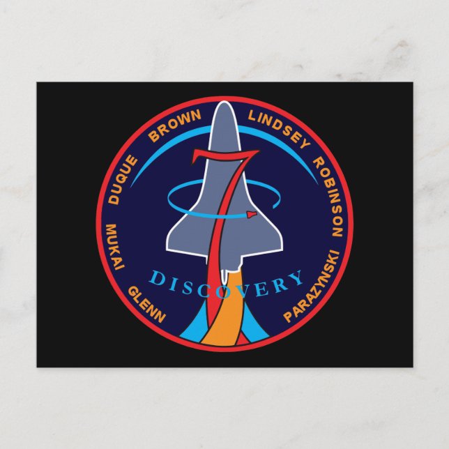 STS-95-Patch für die Raumfährenentdeckung Postkarte (Vorderseite)