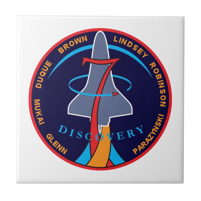 STS-95 Space Shuttle Discovery Mission Patch Logo Fliese (Vorderseite)