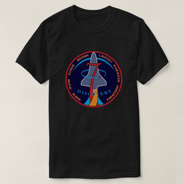 STS-95 Space Shuttle Discovery Mission Patch Logo T-Shirt (Design vorne)