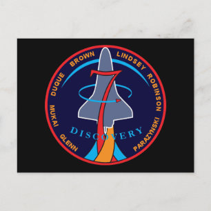 STS-95 Space-Shuttle-Discovery-Missionsabzeichen Postkarte