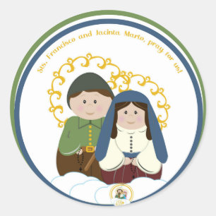 Sts. Francisco & Jacinta Marto Runder Aufkleber