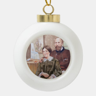 Sts.Zelie und Louis Martin Keramik Kugel-Ornament