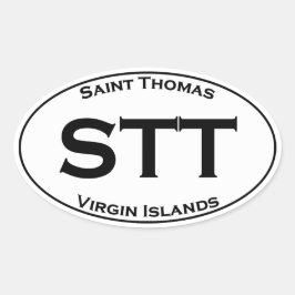 STT - Saint Thomas Jungfrau Islands Euro Style Ova Ovaler Aufkleber