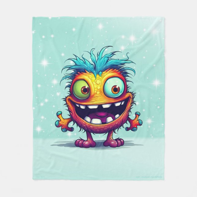 Stu 001 ist der Mini-Monster-Troll Fleecedecke (Vorderseite)