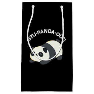 Stu-panda-ous Funny Panda Pun Dark BG Kleine Geschenktüte