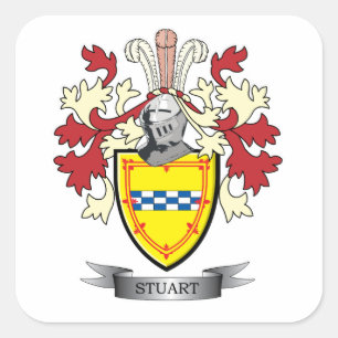 Stuart-Familienwappen-Wappen Quadratischer Aufkleber