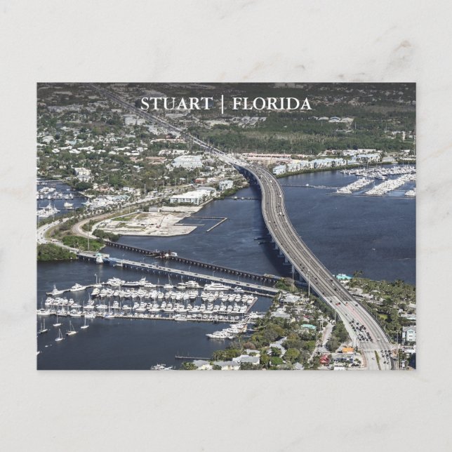 Stuart Florida Arial View Postkarte (Vorderseite)